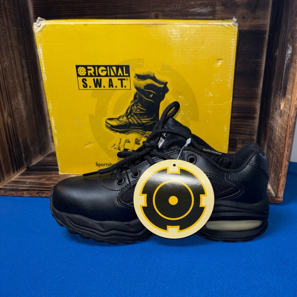 CIRCUIT SERIES BLACK STEEL TOE WOMENS SIZE 7 SHOES Air Trainer Lo #1130F NEW